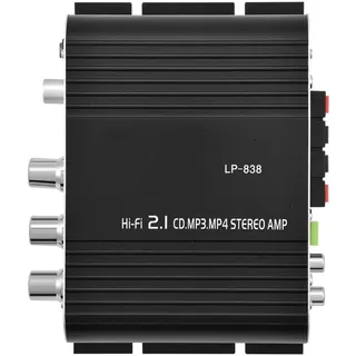 VIFER Mini HiFi Verstärker, LP-838 2.1CH Auto Audio Verstärker Digital Power Amplifier HiFi Stereo Verstärker für Zuhause, Auto Lautsprecher, Schwarz