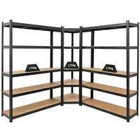 Proregal Mega Deal Eckregal | 2x Schwerlastregal Ragnar HxBxT 180x190x40cm Fachlast 175kg Schwarz Kellerregal, Steckregal, Garagenregal, Lagerregal