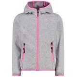 CMP - Kinder-Knit-Tech-Jacke mit fester Kapuze, Silber-Rosa Fluo, 116