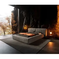 DeLife Polsterbettgestell Coperti 140x200 cm Mikrofaser Grau, Polsterbetten