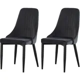 xonox.home Stuhl Claudia 2er Set anthrazit schwarz B/H/T: ca. 44x88x58 cm – anthrazit, schwarz