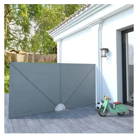 vidaXL Seitenmarkise 300 x 150 cm Grau Polyester