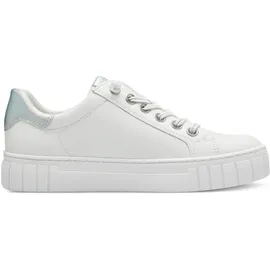 Marco Tozzi Damen Sneaker flach mit Schnürsenkeln Vegan, Weiß (White comb), 37 EU