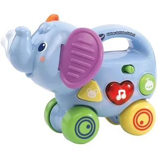 VTech Baby Kleiner Schiebe-Elefant – Interaktives Spielzeug zum Schieben und Spielen – Mit Liedern, Melodien, Sätzen und Geräuschen – Für Kinder von 6-36 Monaten