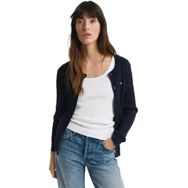 GANT Damen Stretch Cotton Cable Cardigan Strickjacke, Evening Blue, L