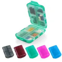 ACWOO Tablettenbox 7 Tage, Pillendose 10 Fächer Morgens Abends, Medikamentenbox mit 7 Tage BPA Frei mit Einfachem Offenem Design für Medikamente, Vitamine, Fischöl usw (Grün)