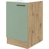 Flex-Well Exclusiv Spülenschrank SPU 50 Cara 50 cm Schilfgrün matt-Artisan Eiche