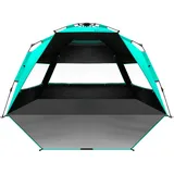 OutdoorMaster Strandzelt mit dunkler Schutz-Technologie, tragbarer Strand-Schatten-Sonnenschutz-Überdachung für 4-6 Person mit UPF 50+ UV-Schutz, einfache Einrichtung Pop-up-Zelt-Familiengröße (Grün)