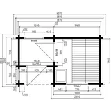 FinnTherm Gartensauna Basel-70, 70 mm Wandstärke (387 x 230 cm)