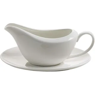 Maxwell & Williams Sauciere mit Untersetzer WHITE BASICS 0,26 Liter weiß