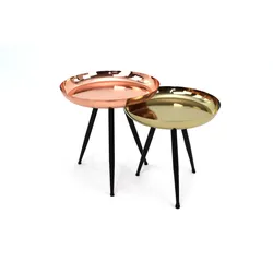 Concept Vesta Beistelltisch 2er Set kupfer/messing - Schwarz