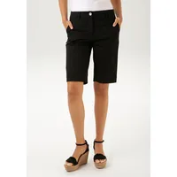Aniston CASUAL Bermudas ANISTON CASUAL, Damen, Gr. 34, N-Gr, schwarz, Web, Obermaterial: 97% Baumwolle, 3% Elasthan, unifarben, Basic, figurbetont kniefrei, Hosen Bermudas, im klassischen Stil