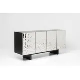Kare DESIGN Sideboard Caldera 80122 Metall Silber