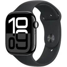 Apple Watch Series 10 GPS + Cellular 46 mm Aluminiumgehäuse diamantschwarz Sportarmband schwarz S/M