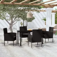 VidaXL 5-tlg. Garten-Essgruppe Schwarz