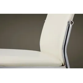 vidaXL Esszimmerstühle 4 Stk. Weiß Kunstleder