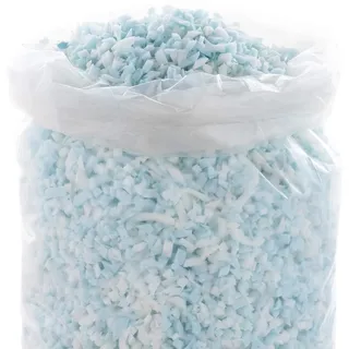 Linenspa Geschredderter Memory-Schaum – Bastelschaum – Ersatzfüllung für Kissen, Sitzsäcke, Stühle, Hundebetten, Stofftiere und Handwerk, 2,3 kg, Blau
