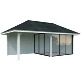 Palmako Pavillon Bianca 16,6 m2 Set 205 Slide - 28 mm weiß lackiert