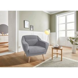 andas Sessel »Bille«, mit Naht im Rückenkissen und Eiche-Beinen, Design by Morten Georgsen grau