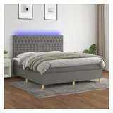 vidaXL Boxspringbett 180 x 200 cm Dunkelgrau