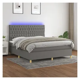 vidaXL Boxspringbett 180 x 200 cm Dunkelgrau