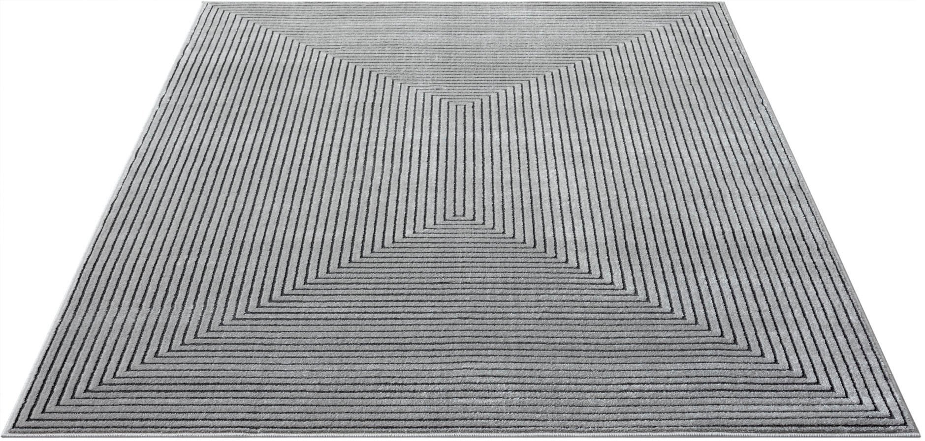 Teppich LEONIQUE "»Kylian«" Teppiche Gr. B/L: 200 cm x 300 cm, 9 mm, 1 St., grau Esszimmerteppiche