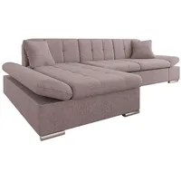 MIRJAN24 Ecksofa Malwi Premium, Polsterecke, L-Form Schlafsofa, Eckcouch mit Bettkasten (Farbe: Magni 206.11, Seite: Links) - Rosa