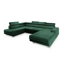 masseno Eckcouch Velours 3-Sitzer Grün