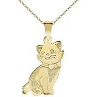 Firetti Kette mit Anhänger »Schmuck Geschenk Silber 925 Halsschmuck Halskette Ankerkette Katze«, Made in Germany, 59771427-0 gelbgoldfarben