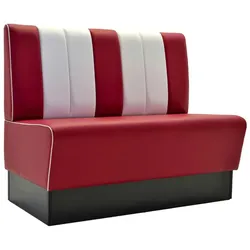 BIG Möbel GmbH Gastro Sitzbank Americano Retro | Dinerbank Rot & Weiß | 140 cm breit | Amerikanische Sitzbank