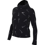 Nike Damen W Nk Df Swsh Prnt Pacer Hooded, Black/Reflective Silv, FB4952-010, XL