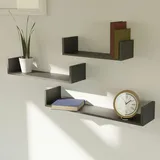 Mojawo 3er Set Wandregal Bücherregal CD Board Schweberegal MDF B30/45/60cm