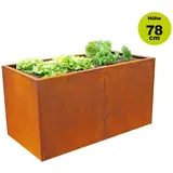 prima terra Hochbeet-Bausatz Edelrost Unique Maße 236x98cm Höhe 78cm