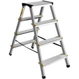 Trittleiter aus Aluminium mit 4 Stufen bis 150kg Klappleiter Stehleiter Leiter