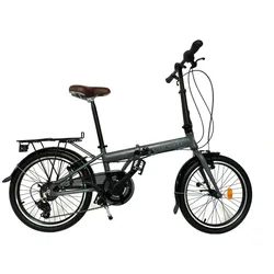 20 Zoll Alu Faltrad Klapprad Shimano 7-Gang-Schaltung Klappfahrrad Grau-Blau