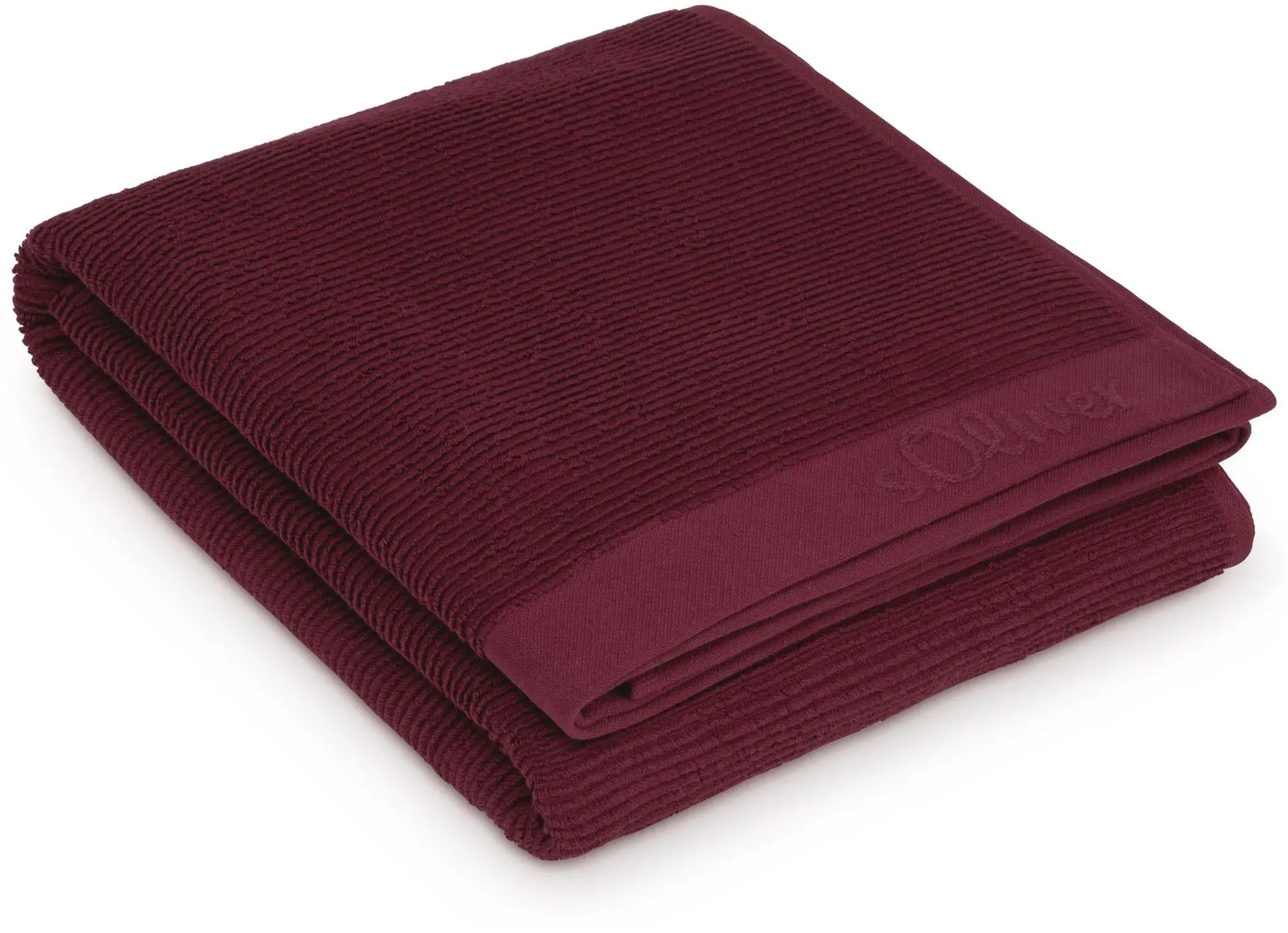 Saunatuch S.OLIVER "s. Oliver Saunatuch", burgundy, B:80cm L:200cm, Walkfrottier, Baumwolle, Handtücher, weich & saugstark