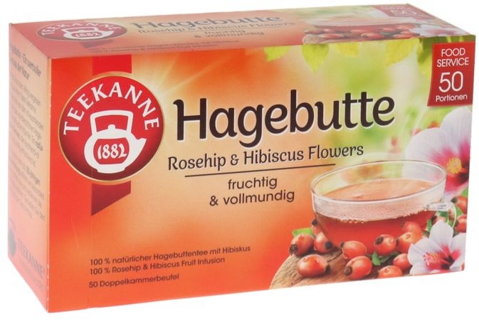 Teekanne Hagebuttentee mit Hibiskus