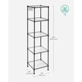 Songmics Standregal 30 x 30 x 123,5 cm Schwarz