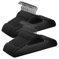 Songmics Set aus 50 Samt-Kleiderbügeln, Platzsparend, für Mäntel, Hosen,