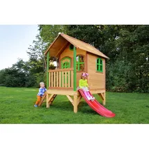 Axi Spielhaus Tom braun mit Rutsche rosa