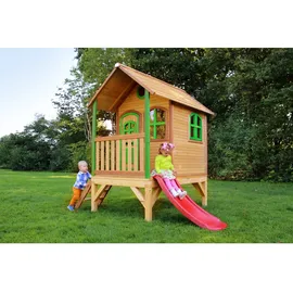 Axi Spielhaus Tom braun mit Rutsche rosa