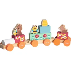 Spielzeug-Zug CHICCO "My Wood Friends - Teddys Zug", bunt, Spielzeugfahrzeuge, KinderB:6,8cm H:7cm T:38cm, Holz, B:6,8cm H:7cm T:38cm