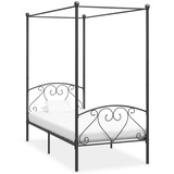 vidaXL Himmelbett-Gestell Grau Metall 100 x 200 cm