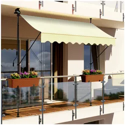 Swing&Harmonie LED - Markise mit Kurbel Klemmmarkise Balkonmarkise mit Beleuchtung und Solarmodul Fallarm Markise Sonnenschutz Terrasse Balkon - versch. Ausführungen