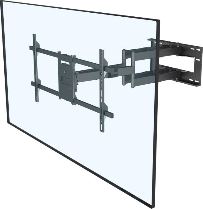 Multibrackets Wandhalter 42"-90", schwarz, Metall, max 60 kg (Wand, 80", 60 kg), TV Wandhalterung, Schwarz