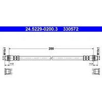 ATE Bremsschlauch 24.5229-0200.3 für PEUGEOT 206 RENAULT Trafic