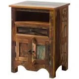Massivmoebel24 Nachtschrank Altholz 55 x 40 x 75 cm Mehrfarbig