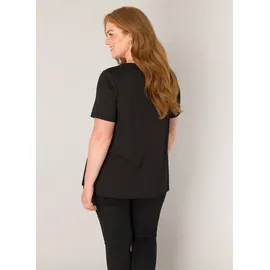 Base Level Curvy "Alba", Damen, Gr. 54 (56), schwarz, Single Jersey, Obermaterial: 94% Viskose, 6% Elasthan, unifarben, figurumspielend hüftlang, V-Ausschnitt, abgesteppt, Shirts T-Shirt, mit V-Ausschnitt, Topseller
