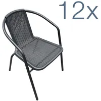 LC Garden »Garvista« 12er Set Stapelstuhl 56x62x72cm schwarz Gartenstuhl