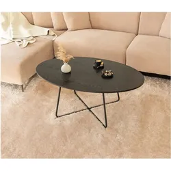 Couchtisch Oval NOVARIS - Farbauswahl Dark Oak